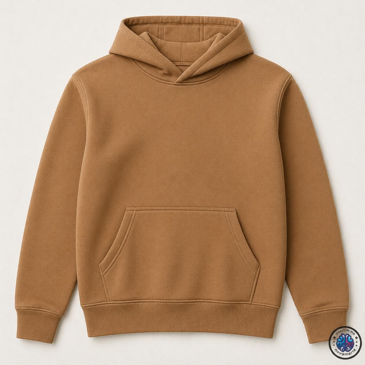 Hoodie personalizado marron oversize con estampado DTG