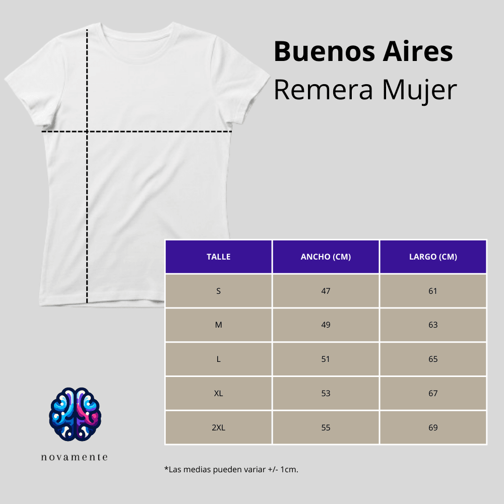 Tabla de medidas Remera Clásica Mujer - Negra