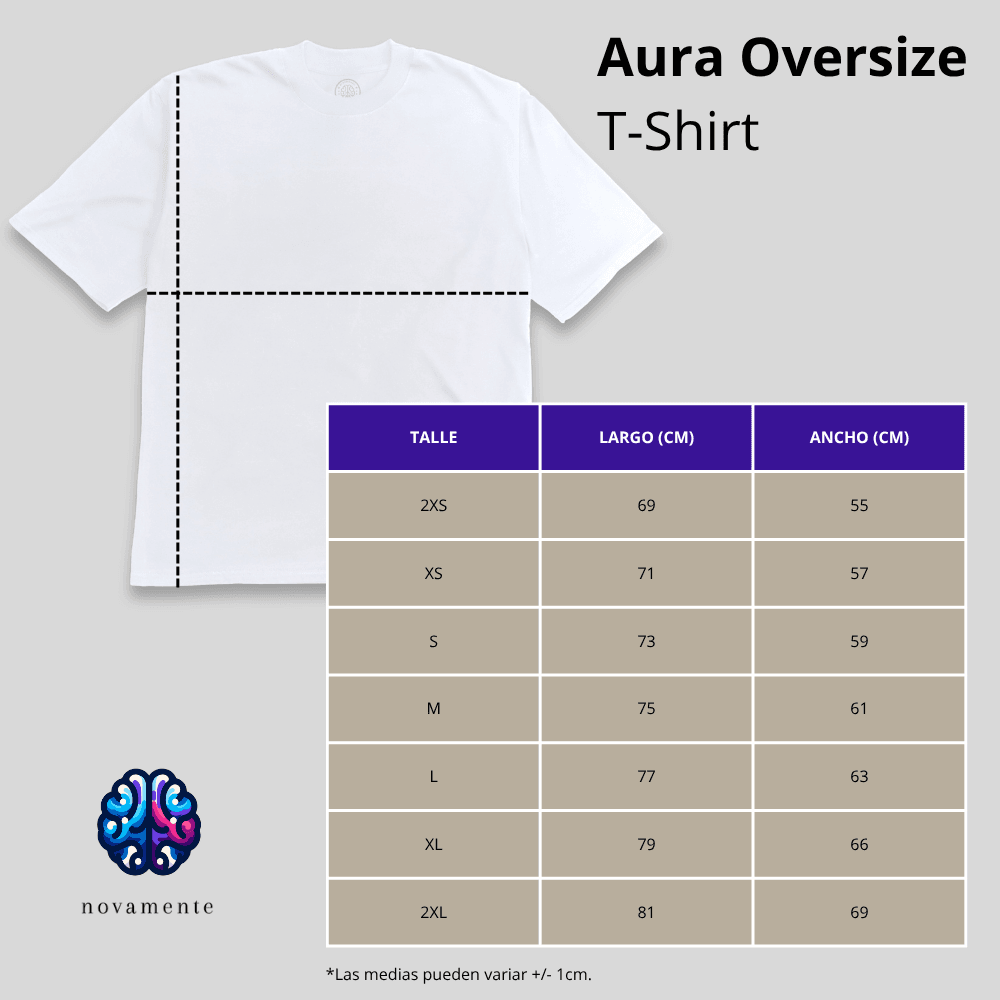 Tabla de medidas Aura Oversize T-Shirt - Caramel