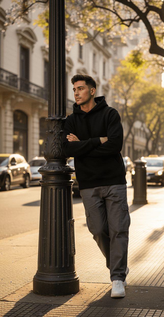 Buzo Hoodie Oversize - Negro - Foto 4