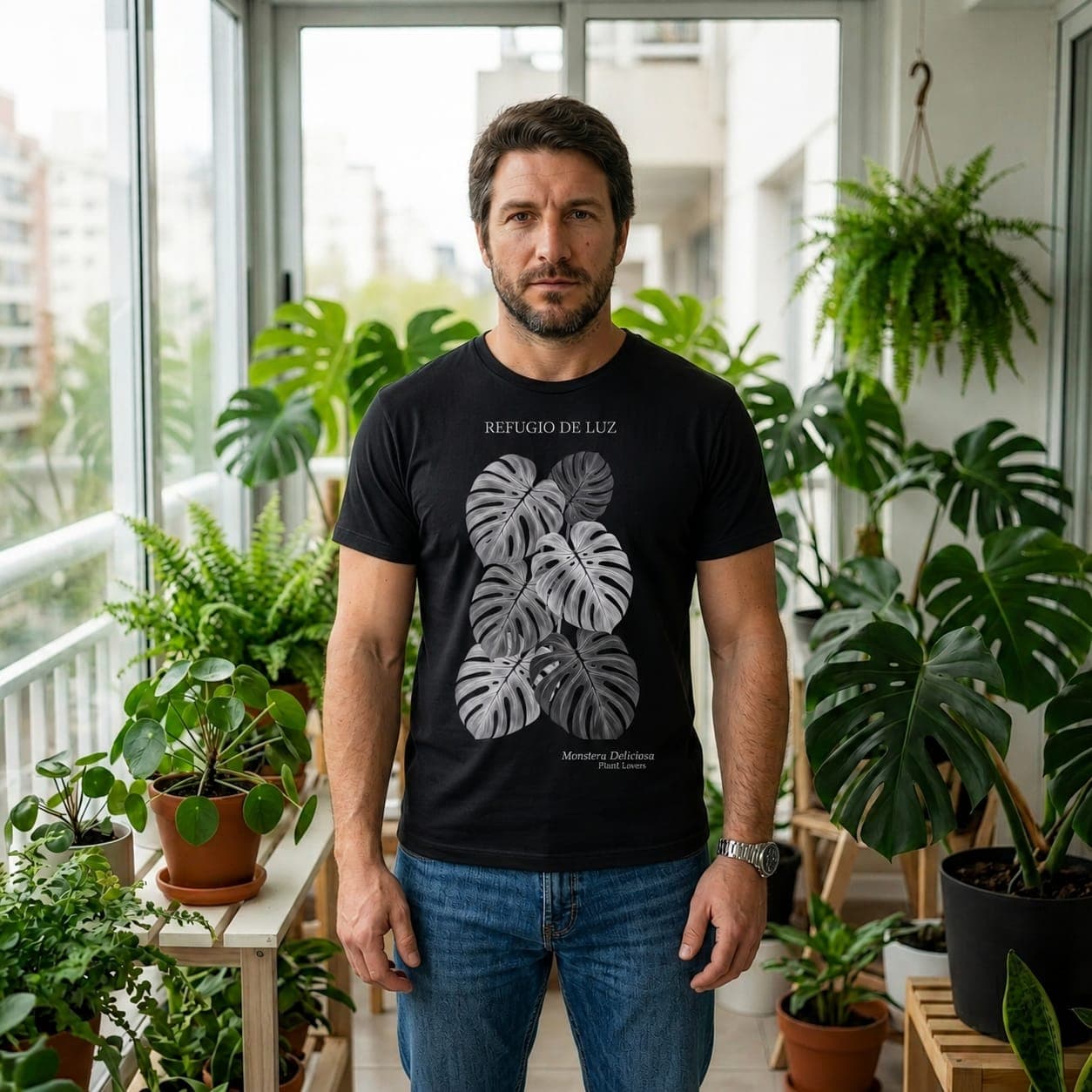 Monstera Deliciosa · Aura Oversize Negro